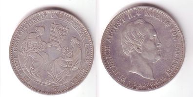 1 Taler Silber Münze Sterbetaler Friedrich August II. 1854 (105340)