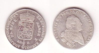1/3 Taler Silber Münze Sachsen Xaver 1764 EDC (105353)