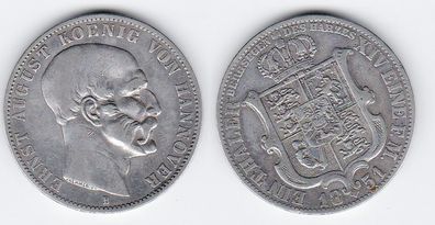 1 Ausbeutetaler 1 Feine Mark Silber Münze Hannover Ernst August 1851 B (119125)