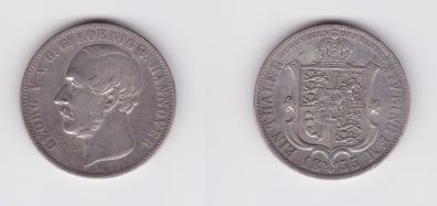 1 Ausbeutetaler 1 Feine Mark Silber Münze Hannover Georg V 1855 B (127309)