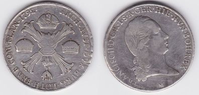 1 Taler Silber Münze Österreich Habsburg Franz II. 1792 M (155835)