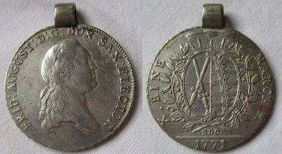 1 Taler Silber Münze Sachsen 1770 EDC (130145)