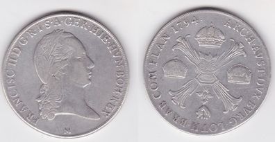 1 Taler Silber Münze Österreich Habsburg Franz II. 1794 M (125543)