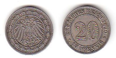 20 Pfennig Nickel Münze Deutsches Reich 1890 A Jäger 14 (114922)