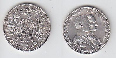 3 Mark Silber Münze Sachsen Weimar Eisenach 1915 (MU0562)