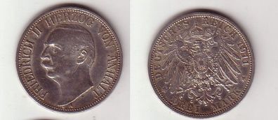 3 Mark Silber Münze Anhalt Herzog Friedrich II 1911 A (114251)