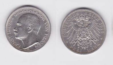 3 Mark Silber Münze Ernst Ludwig Großherzog von Hessen 1910 (135545)