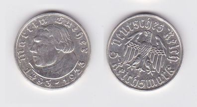 5 Mark Silber Münze Martin Luther 1933 A Jäger 353 (131031)