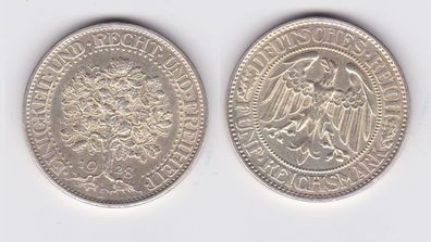5 Mark Silber Münze Weimarer Republik Eichbaum 1928 F (131497)
