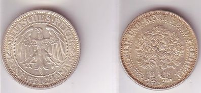5 Mark Silber Münze Weimarer Republik Eichbaum 1928 A (BN3378)
