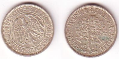 5 Mark Silber Münze Weimarer Republik Eichbaum 1932 D