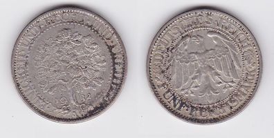 5 Mark Silber Münze Weimarer Republik Eichbaum 1932 A (126958)