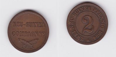 2 Pfennig Kupfer Münze Deutsch Neuguinea 1894 vz J.702 (139321)