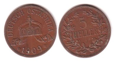 5 Heller Kupfer Münze Deutsch Ostafrika DOA 1909 J
