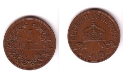 5 Heller Kupfer Münze Deutsch Ost Afrika 1908 J