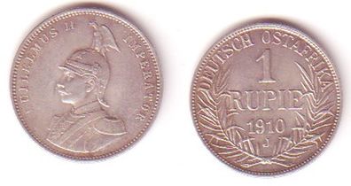 1 Rupie Silber Münze Deutsch Ost Afrika 1910 J (MU1080)