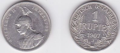 1 Rupie Silber Münze Deutsch Ost Afrika 1907 J (123373)