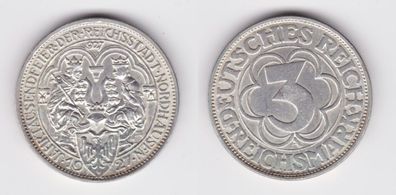 3 Mark Silber Münze Jahrtausendfeier Nordhausen 1927 (152898)