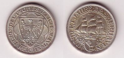 3 Mark Silber Münzen Hundert Jahre Bremerhaven 1927 A (115633)
