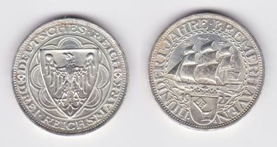 3 Mark Silber Münzen Hundert Jahre Bremerhaven 1927 A (152709)