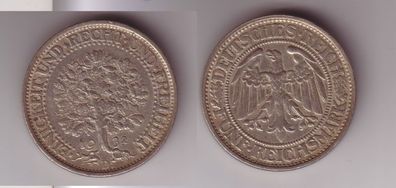 5 Mark Silber Münze Weimarer Republik Eichbaum 1932 D (115747)