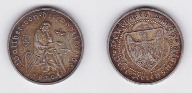 Silber Münze 3 Mark Walther von der Vogelweide 1930 E vz J.344 (156226)