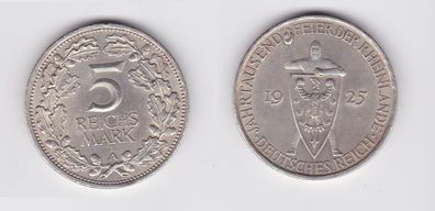 5 Mark Silber Münze Jahrtausendfeier Rheinland 1925 A (132578)