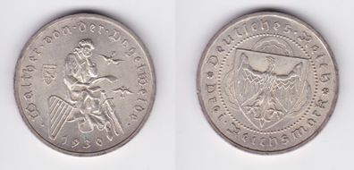 Silber Münze 3 Mark Walther von der Vogelweide 1930 A vz J.344 (156071)