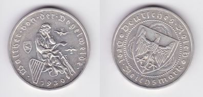Silber Münze 3 Mark Walther von der Vogelweide 1930 A f. vz J.344 (156069)