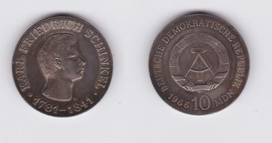 DDR Gedenk Münze 10 Mark Karl Friedrich Schinkel 1966 Silber vz (135383)
