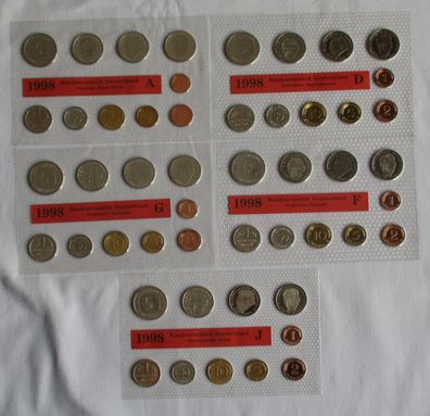 BRD KMS Kursmünzensatz 1997 komplett A D F G J Stempelglanz (102383)