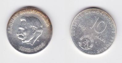 DDR Gedenk Münze 10 Mark Albert Schweitzer 1975 Motivprobe glatter Rand (128815)