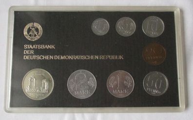 kompletter DDR Kursmünzensatz KMS mit 5 Mark Dresden 1985 Stgl. in OVP (129529)