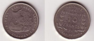 10 Franc / 2 Belgas Nickel Münze Belgien 1930