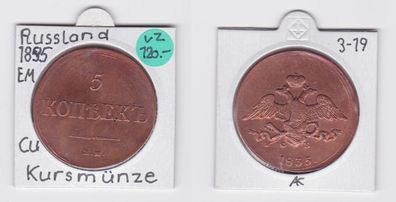5 Kopeken Kupfer Münze Russland 1835 EM selten in dieser Erhaltung (133375)