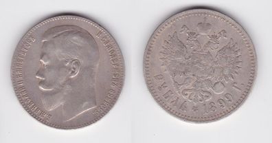1 Rubel Silber Münze Russland Zar Nikolaus II 1899 ss (141375)