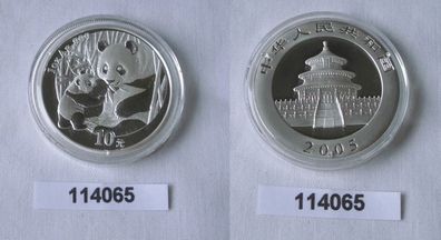 10 Yuan Silber Münze China Panda 1 Unze Feinsilber 2005 Stgl. (114065)