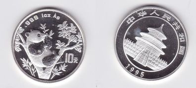 10 Yuan Silber Münze China 1995 Panda 1 Unze Silber (131448)