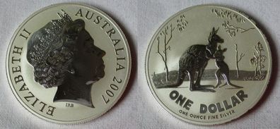 1 Dollar Silber Münze Australien Rotes Riesen Känguru 2007 1 Unze Ag (134050)