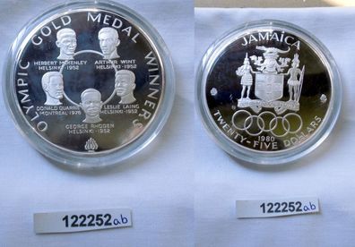 25 Dollar Silber Münze Jamaica Olympische Spiele 1980 OVP (122252)