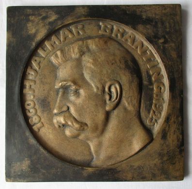 Plakette Bronzeguss Hjalmar Branting schwedischer Politiker 1860-1925 (125290)