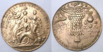 alte Medaille auf die Krönung von Maria Theresia in Prag 12. May 1743 (105630)