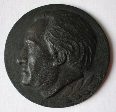 einseitige Eisenguss Medaille Plakette Goethe Preis Lorbeer Ø 12,5 cm (152425)