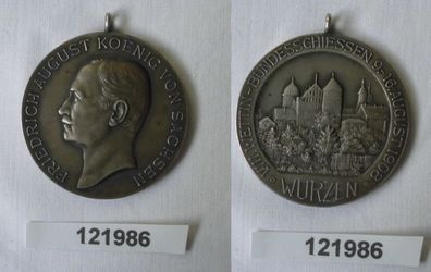 Medaille VIII. Wettin-Bundesschiessen Wurzen 1908 Friedrich August (121986)
