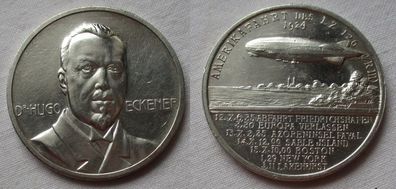 Silber Medaille Hugo Eckener Zeppelin Amerikafahrt 1924 (105169)