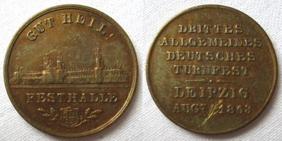 seltene Medaille Drittes Allgemeines Deutsches Turnfest Leipzig 1863 (119104)