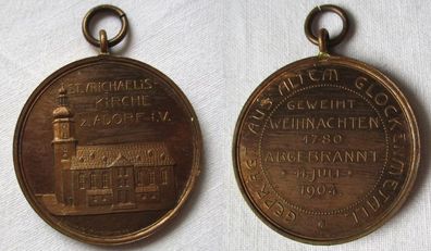 seltene Medaille aus Glockenmetall St. Michaelis Kirche Adorf 1904 (133515)