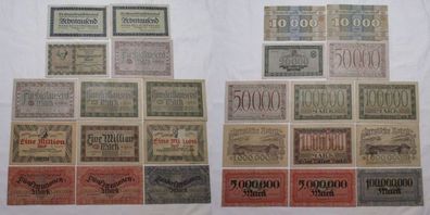 13 x Banknoten Württembergische Notenbank 1923 (155142)