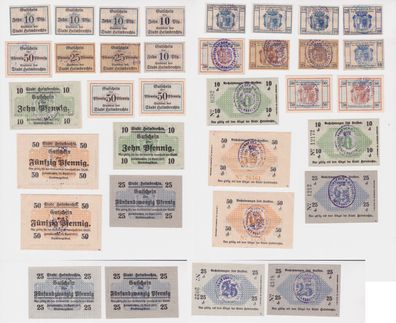 17 x Banknoten Notgeld Stadt Helmbrechts 10. April 1917 (137763)