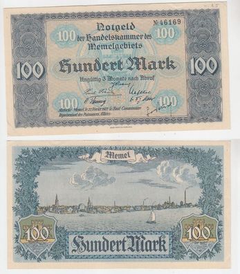 100 Mark Banknote Notgeld der Handelskammer des Memelgebiets 1922 (113033)